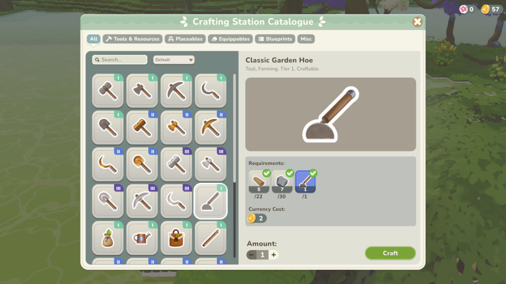Where the Classic Garden Hoe can be found on the anvil.