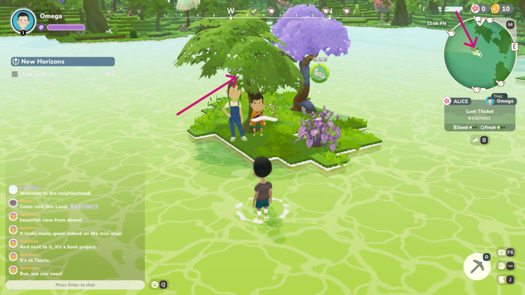 Look for the green check mark on your mini map found at the top right of your screen.